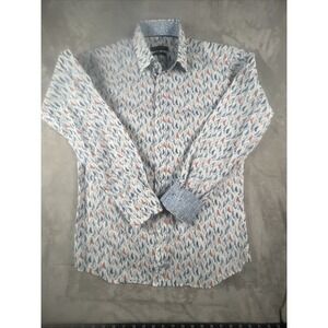 Bugatchi Sailboat Classic Fit Button Up Long Sleeve Shirt Men's Size Small Flip